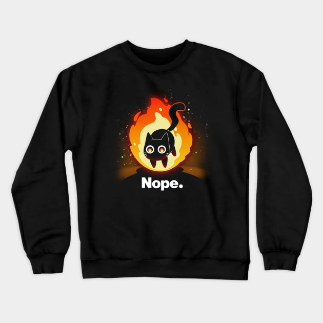 Nope Cat Crewneck Sweatshirt by Digital Magician